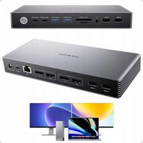 USB-C dokas PULWTOP, 4K 60Hz, 2x HDMI, 2x DP, PD 85W/120W