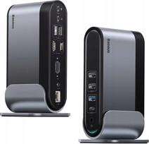 USB šakotuvas BASEUS 14-in-1, 4K HDMI, VGA, Ethernet, 100 W