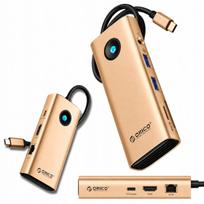 USB-C prijungimo stotelė Orico PW11, 8 jungtys, HDMI 4K, PD 100W, RJ45, SD kortelių skaitytuvas