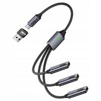 USB-C šakotuvas Wireway WW332: 1x USB-C, 2x USB 2.0, 3x USB-C lizdai + USB C-A adapteris