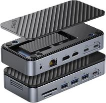 Dokavimo stotelė USB-C 12in1 su M.2 SSD, HDMI, DP, 100W PD, Ethernet