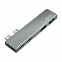 USB šakotuvas LogiLink 4×1, USB 3.2 Gen1, Thunderbolt 3, PD 100W, 5K 60Hz, skirtas MacBook