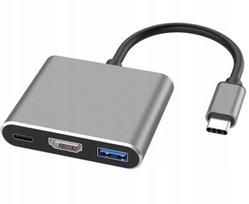 USB-C 3.1 adapteris su HDMI, USB-C ir USB, 4K, tinka MacBook Air