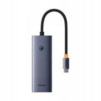 USB-C 5in1 HUB su HDMI, USB-A, USB-C PD, 4K, pilkas