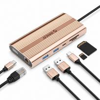 USB-C stotelė Orico 12-in-1, 2x HDMI 4K, PD 100W, RJ45, SD kortelių skaitytuvas