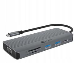 Doko stotelė ICY BOX USB-C 10in1 su HDMI 4K, VGA, RJ45, SD, garso jungtimi, PD 100W