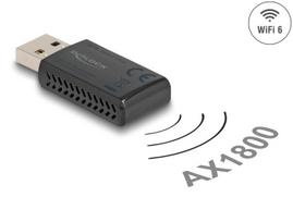 Belaidis USB tinklo adapteris Delock 12772, Wi-Fi 6 AX1800, dviejų dažnių, iki 1201 + 574Mbps