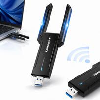 Belaidžio tinklo adapteris AX5400M su USB, 5400Mbps sparta, trimis dažnių juostomis ir antenomis