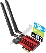 Belaidžio tinklo plokštė WIFI 7 BE8800 PCIe, Bluetooth 5.4, WPA3
