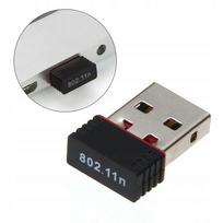 Raudonas USB 2.0 „WiFi“ tinklo adapteris su stipriu signalu, nano dydžio