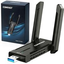 WiFi adapteris su USB, tri juostų antenomis 2.4GHz, 5GHz, 6GHz