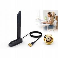WiFi 6E trikryptė antena, 9dBi, RP-SMA, su magnetu, 2 m, tinkama 2026 maršrutizatoriui
