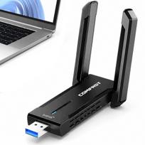 Belaidė tinklo plokštė WiFi 6E AX5400, USB 3.0, trijų dažnių, 2.4/5/6 GHz, WPA3, nešiojamam kompiuteriui