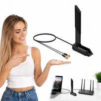 WiFi antena, dvikopė 2.4/5 GHz, visakryptė, RP-SMA, 9 dBi