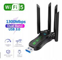 Belaidis USB tinklo adapteris WiFi 5, 1300Mb/s, 2,4G/5GHz, 4 antenos