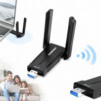 USB tinklo plokštė 6E AX5400M, tri-band, 2.4/5/6GHz, WPA3, nešiojamiesiems kompiuteriams