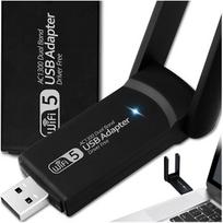 Bevielio tinklo adapteris AC1300, WiFi į USB, 2 antenos, 1300Mbps, 5 GHz, WPA