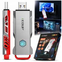 Belaidis adapteris EDUP EP-BE1679 BE6500, USB 3.0, 6 GHz, trijų juostų, WPA3, 160 MHz