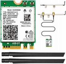 Vidinė tinklo plokštė Intel WiFi 6 AX200 Pro kompiuteriui, su dviem antenomis