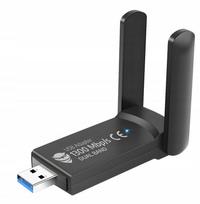 USB tinklo adapteris su WiFi, 1300Mbps, dvi antenos