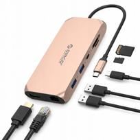 USB-C dokas ORICO 12-in-1: 2x HDMI 4K 60Hz, DisplayPort, LAN, PD 100W, SD kortelių skaitytuvas