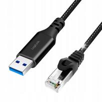 USB 3.0 į RJ45 Ethernet adapteris LogiLink, CAT6, 10 m, juodas/pilkas