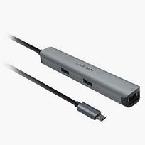 USB-C šakotuvas 6in1 su Gigabit Ethernet, HDMI, Power Delivery, sidabrinis