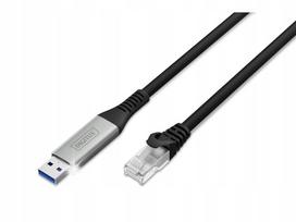 USB-A į RJ45 adapterio kabelis DIGITUS, Cat.6A, 1Gb/s, USB 3.2, 3 m