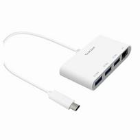 USB-C šakotuvas su 3 USB lizdais ir gigabitiniu Ethernet adapteriu, tinkantis MacBook