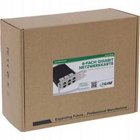 Tinklo plokštė InLine, 6 RJ45, 1Gb/s, PCIe x4