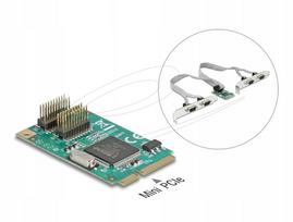 Mini PCIe plokštė su 4 RS-232 prievadais Delock 95243