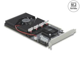 PCIe x8/x16 adapteris 4x NVMe M.2 Key M Delock 90409