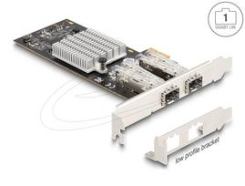 Tinklo plokštė Delock 88336, 2x SFP Gigabit LAN, PCI Express x1