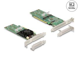 PCIe x16 žemos profilio NVMe M.2 adapteris Delock 90078, 4 lizdai