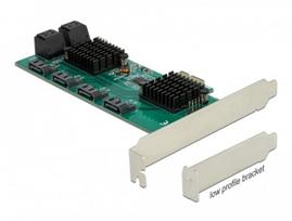 PCIe x1 8 prievadų SATA adapteris Delock 90072, Low Profile