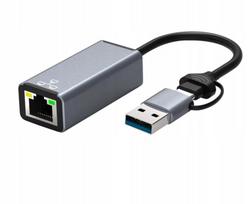 USB-C į USB-A ir RJ45 tinklo adapteris, gigabitinis Ethernet