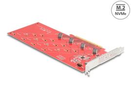 PCIe plokštė Delock 90617, x16, 4x NVMe M.2 Key M, 110 mm, su bifurkacija