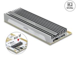 PCIe x16 (x4/x8) plokštė 1x NVMe M.2 Key M su LED apšvietimu Delock 90566