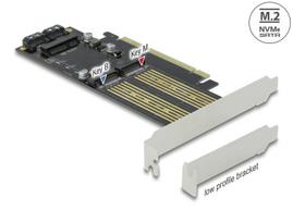 PCIe x16 plokštė Delock 90486: 1x M.2 Key B, 1x NVMe M.2 Key M, 1x mSATA