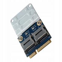 Adapteris mini PCIe į 2 microSD korteles, 2 lizdai, SSD/HDD