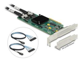 PCIe x8 8 jungčių SATA plokštė su Delock 90061 laidu