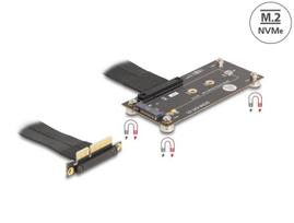 PCIe 3.0 x4 kampinis adapterio kabelis 10 cm Delock 81502, M.2 Key M