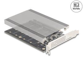 PCIe x16 plokštė su 4 NVMe M.2 lizdais ir radiatoriumi Delock 90210