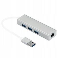 USB tinklo adapteris su 3 USB 3.0 lizdais ir LAN RJ45, suderinamas su Apple Mac ir nešiojamaisiais kompiuteriais
