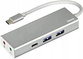 USB-C šakotuvas Hama 00135757, 3 lizdai, LAN/Ethernet