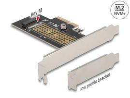 PCIe x4 NVMe M.2 Key M 80 mm žemo profilio adapteris Delock 90047