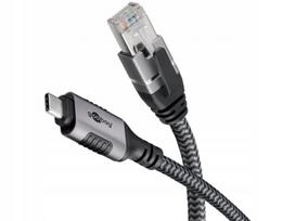 Tinklo adapterio kabelis su integruotu RJ45 / USB-C 3.1, 1Gb/s, 15 m