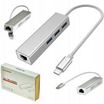 Adapteris COMFAST, USB-C į 3x USB, Ethernet (RJ45)