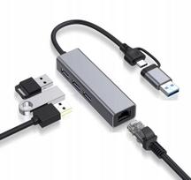 Tinklo plokštė su USB-C / Thunderbolt 3 jungtimi, 1Gbps, 3x USB 3.0 šakotuvas