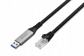 Adapterio laidas USB-A į RJ45 Cat. 6A, 1Gbit/s, USB 3.2 Gen1, LSZH, 3 m